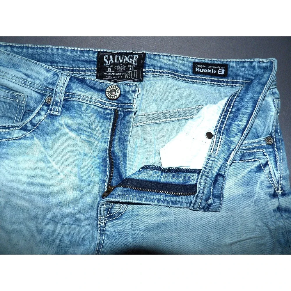 SALVAGE For BUCKLE Regular Fit MAYHEM Straight Leg Jeans Men's 34 X 32